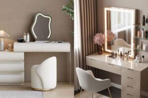 چیدمان میز آرایش ساده و شیک با وسایل کم و بودجه محدود